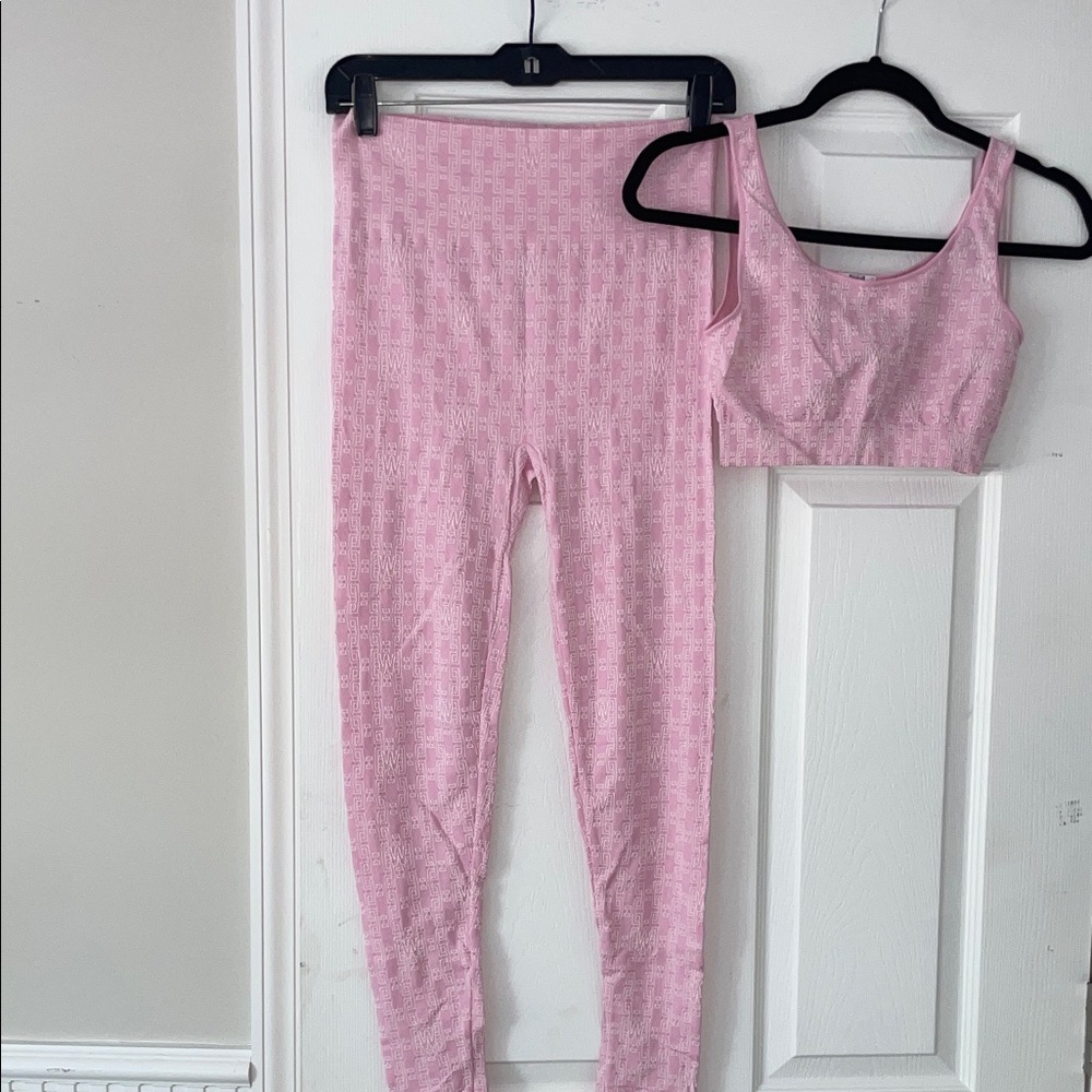 Wolford Sexy Soft Pink Legging and Sports Bra Set